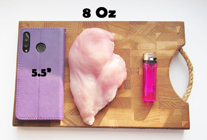 How many calories in 8 oz chicken breast?